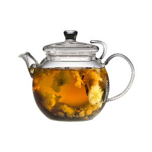 Teaposy chrysanthemum pu er tea in the daydream glass teapot