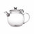 Teaposy daydream glass teapot, round shaped with crystal like handle, and a stainless steel filter at the spout