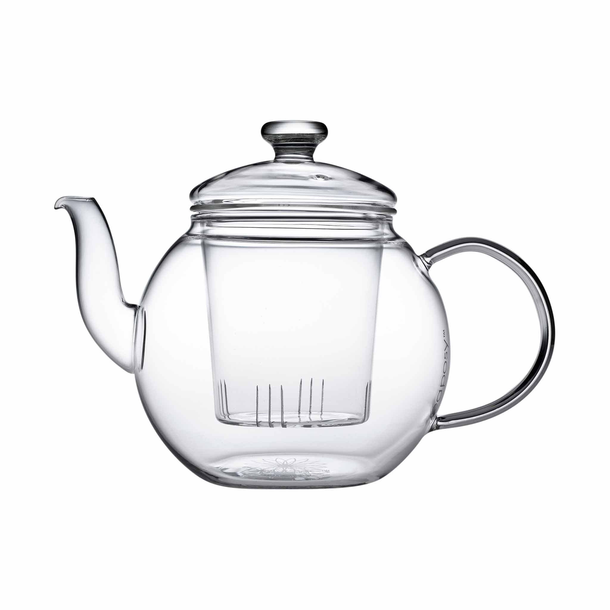 Small Steel Lid Glass Teapot 580mL Glassware Teaware