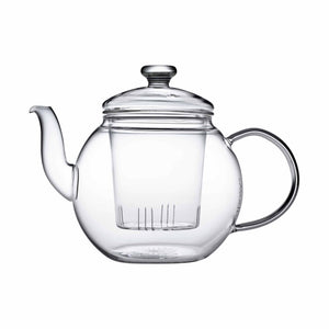 Teaposy harvest glass teapot with removable glass loose tea infuser, round shaped, 48 oz