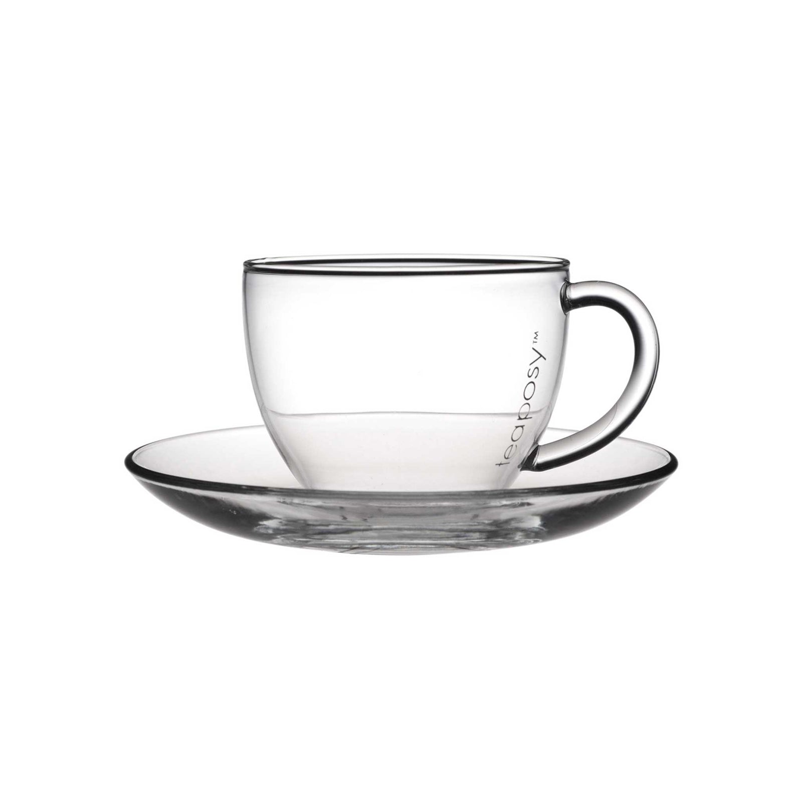 Teaposy tea for more glass tea cup and saucer set, 6 oz