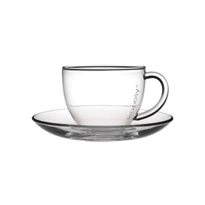 Teaposy tea for more glass tea cup and saucer set, 6 oz