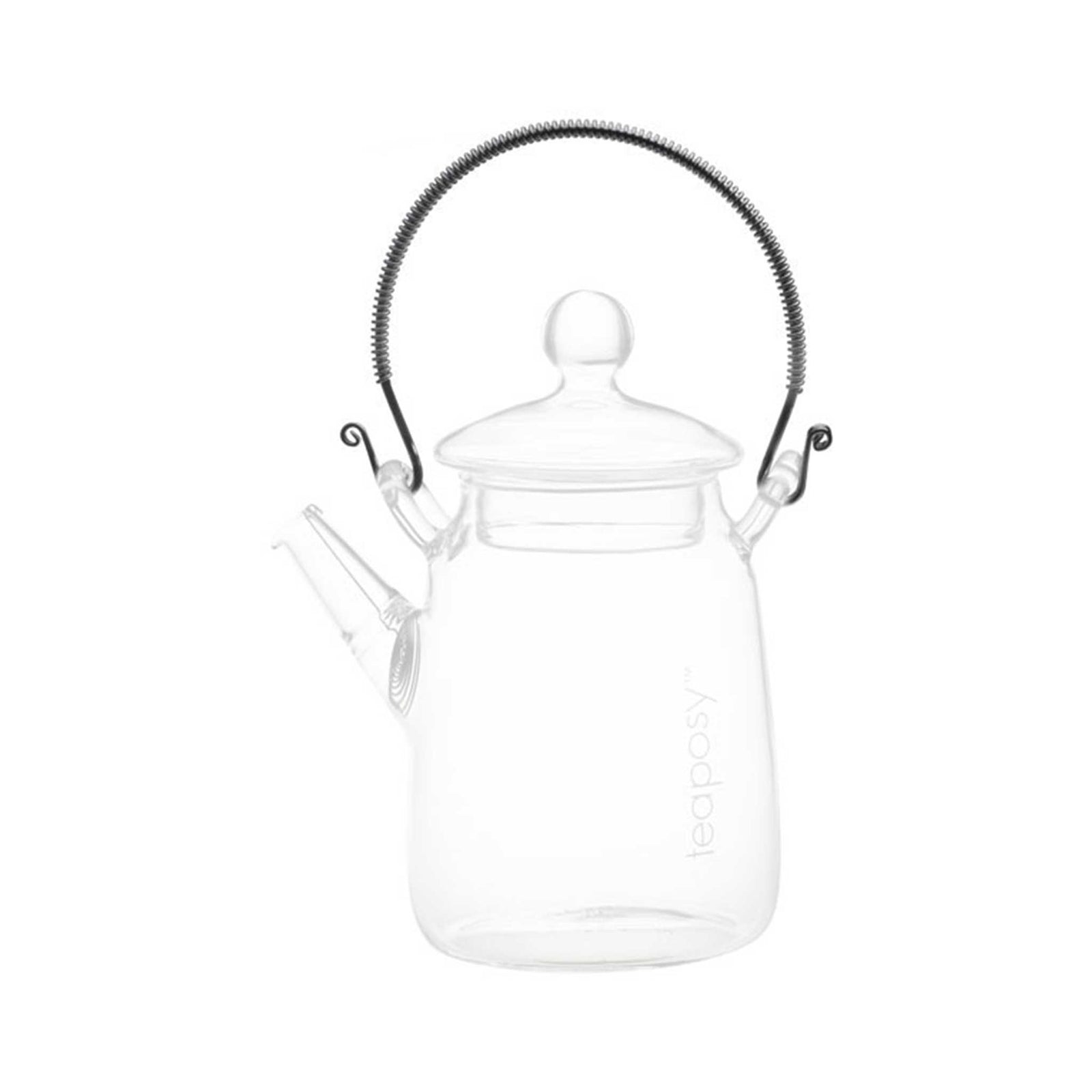 Teaposy tea for one glass teapot handle, stainless steel