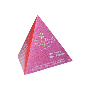 Teaposy rose peony posy flower tea bath, packed in a rose colored triangle box
